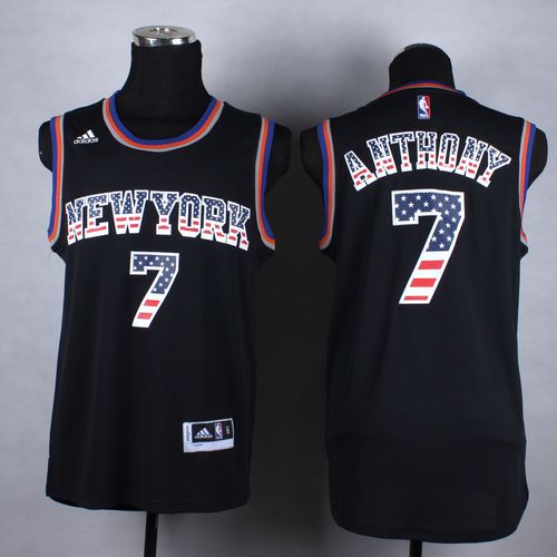 Men's Black New York Knicks Active Player Custom USA Flag Fashion Stitched Basketball Jersey